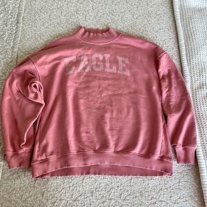 American Eagle Outfitters Pink Eagle Logo Crewneck Sweatshirt